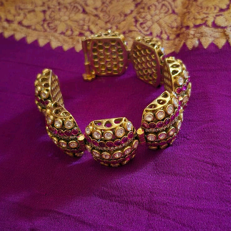 Moissanite Silver Gajra Kada